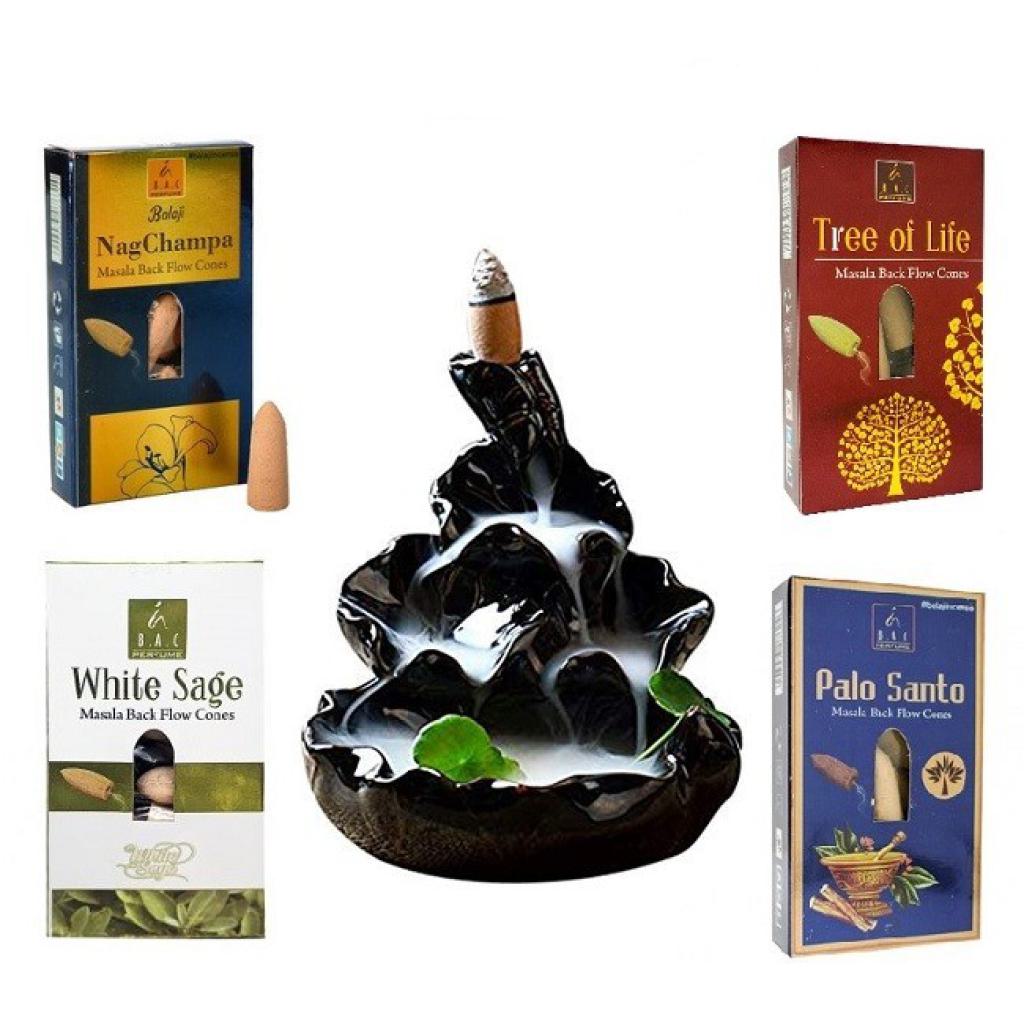 Conos Reflujo Balaji White Sage Buda Azul Inciensos Nag Champa