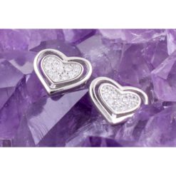 Pendientes Plata de Ley 925 CORAZON RELIEVE CIRCONITA REF. 490 - Imagen 3