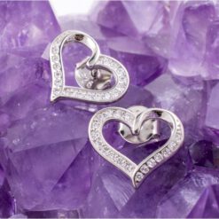 Pendientes Plata de Ley 925 CORAZON CIRCONITAS REF. 490 - Imagen 3