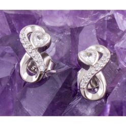 Pendientes Plata de Ley 925 INFINITO CORAZON CIRCONITA REF. 490 - Imagen 3