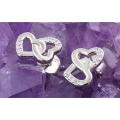 Pendientes Plata de Ley 925 CORAZONES INFINITO CIRCONITA REF. 490 - Imagen 3