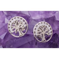 Pendientes Plata de Ley 925 ARBOL DE LA VIDA CIRCONITAS REF. 490 - Imagen 3