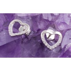 Pendientes Plata de Ley 925 CORAZON CIRCONITAS DEBAJO REF. 390 - Imagen 3
