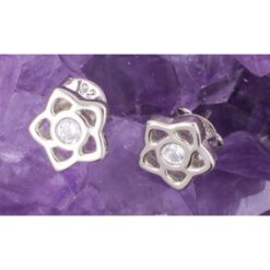 Pendientes Plata de Ley 925 FLOR CIRCONITA REF. 390 - Imagen 3