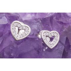 Pendientes Plata de Ley 925 CORAZON CIRCONITAS PQ. REF. 390 - Imagen 3