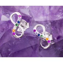 Pendientes Plata de Ley 925 INFINITO CIRCONITAS COLORES REF. 390 - Imagen 3