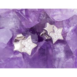 Pendientes Plata de Ley 925 DOBLE ESTRELLA CIRCONITAS REF. 390 - Imagen 3