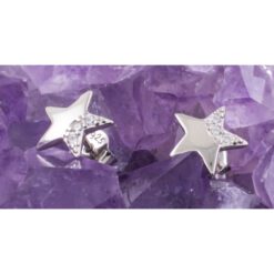 Pendientes Plata de Ley 925 ESTRELLA LISO CIRCONITAS REF. 290 - Imagen 3