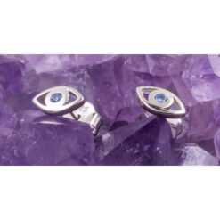 Pendientes Plata de Ley 925 OJOS CIRCONITA AZUL REF. 290 - Imagen 3
