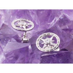 Pendientes Plata de Ley 925 SOL 4 PUNTAS RUEDA CIRCONITA REF. 290 - Imagen 3