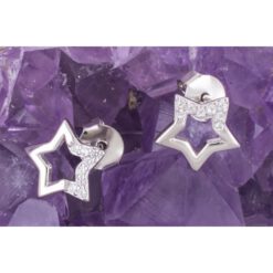 Pendientes Plata de Ley 925 ESTRELLA CIRCONITAS DE LADO REF. 290 - Imagen 3