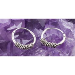 Argollas Plata de Ley 925 12 mm TRENZADO REF. 150 - Imagen 3