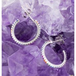 Pendientes Plata de Ley 925 ARGOLLA CIRCONITAS COLORES REF. 790 - Imagen 4