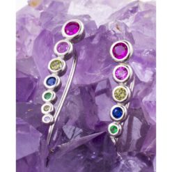 Pendientes Plata de Ley 925 CIRCULOS CIRCONITAS COLORES REF. 590 - Imagen 4