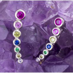 Pendientes Plata de Ley 925 CIRCULOS CIRCONITAS COLORES REF. 590 - Imagen 3