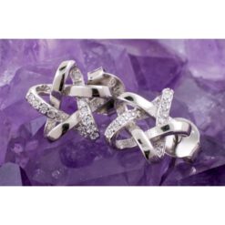 Pendientes Plata de Ley 925 ESTRELLA ENTRELAZADO CIRCONITAS REF. 590 - Imagen 3