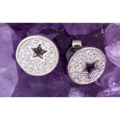 Pendientes Plata de Ley 925 REDONDO ESTRELLA CIRCONITAS REF. 590 - Imagen 3