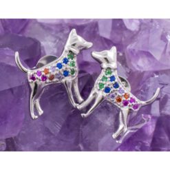 Pendientes Plata de Ley 925 PERROS CIRCONITAS COLORES REF. 590 - Imagen 3