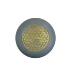 CUENCO 5 METALES GRANDE COLOR AZUL DISEÑO FLOR DE LA VIDA - Imagen 3