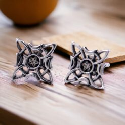 Pendientes Plata de Ley 925 NUDO DE BRUJA FASE LUNAS REF 290 - Imagen 3