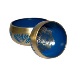 CUENCO TIBETANO BRONCE FLOR DE LOTO GRANDE AZUL REF 3390 - Imagen 5