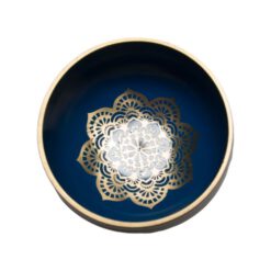 CUENCO TIBETANO BRONCE FLOR DE LOTO PEQUEÑO AZUL REF 1690 - Imagen 3