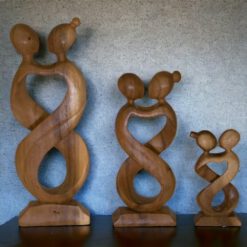 FIGURA MADERA ABSTRACTA ENTRELAZADAS 20CM REF 590-9 - Imagen 4