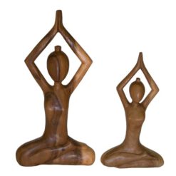 FIGURA MADERA ABSTRACTA POSE YOGA 30 CM REF 790-25 - Imagen 3