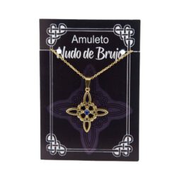 Colgante Nudo de Brujas en Acero Dorado con Circonita Azul  - REF 290 Mod 15 - Imagen 4
