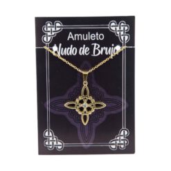 Colgante Nudo de Brujas en Acero Dorado con Circonita Blanca  - REF 290 Mod 14 - Imagen 4