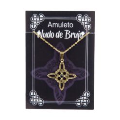 Colgante Nudo de Brujas en Acero Dorado con Circonita Negra l - REF 290 Mod 13 - Imagen 4