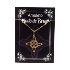 Colgante Nudo de Brujas en Acero Dorado con Circonita Roja  - REF 290 Mod 16 - Imagen 4