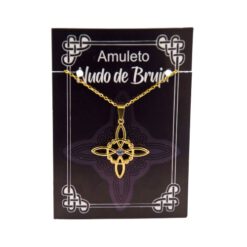 Colgante Nudo de Brujas en Acero Dorado con Circonita malva  - REF 290 Mod 17 - Imagen 4