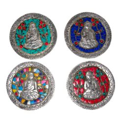 QUEMADOR INCIENSO METAL LABRADO BUDA 9,5 CM DIÁMETRO - AZUL - Imagen 6