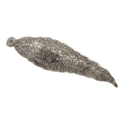 QUEMADOR INCIENSO METAL LABRADO HOJA 22X5CM - UNA PIEDRA AZUL - Imagen 6