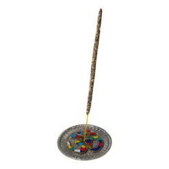 QUEMADOR INCIENSO METAL LABRADO SIMBOLO OM 8CM DIAMETRO - MULTICOLOR - Imagen 4