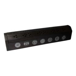 Quemador incienso cofre madera 7 chakras NEGRO - REF 390 - Imagen 3