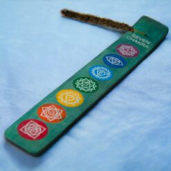Quemador incienso tablilla madera 7 chakras - REF 065 MOD. 02 TURQUESA - Imagen 3
