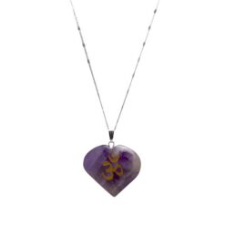 SET DE 7 COLGANTE CORAZÓN MINERAL CHAKRAS GRABADOS REF 890 - Imagen 5