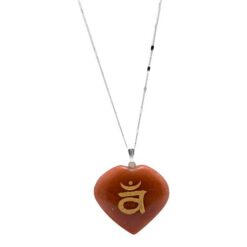 SET DE 7 COLGANTE CORAZÓN MINERAL CHAKRAS GRABADOS REF 890 - Imagen 11