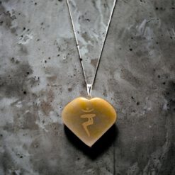 SET DE 7 COLGANTE CORAZÓN MINERAL CHAKRAS GRABADOS REF 890 - Imagen 8