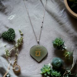 SET DE 7 COLGANTE CORAZÓN MINERAL CHAKRAS GRABADOS REF 890 - Imagen 6