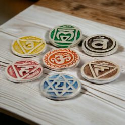 SET DE SIETE MINI QUEMADORES METAL LABRADO 7 CHAKRAS 4CM DIÁMETRO - Imagen 3