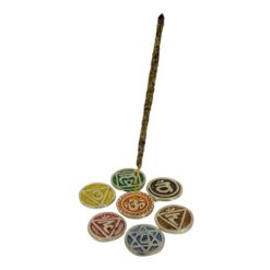 SET DE SIETE MINI QUEMADORES METAL LABRADO 7 CHAKRAS 4CM DIÁMETRO - Imagen 6