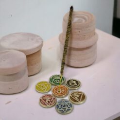 SET DE SIETE MINI QUEMADORES METAL LABRADO 7 CHAKRAS 4CM DIÁMETRO - Imagen 5