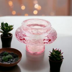 Portavela cristal doble diseño rosa - Imagen 4