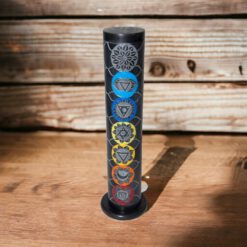 Torre incienso PIEDRA10,5" 7 chakras negro - 9902B - Imagen 3