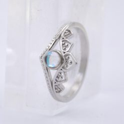 Anillo Plata Ley Corona Mandala Piedra Luna REF690