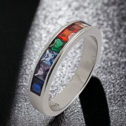 Anillo Plata deLey 925 circonitas colores REF 1190