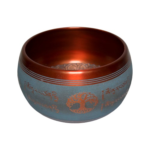 CUENCO TIBET 5 METALES NARANJA/AZUL GR Ø20CM
